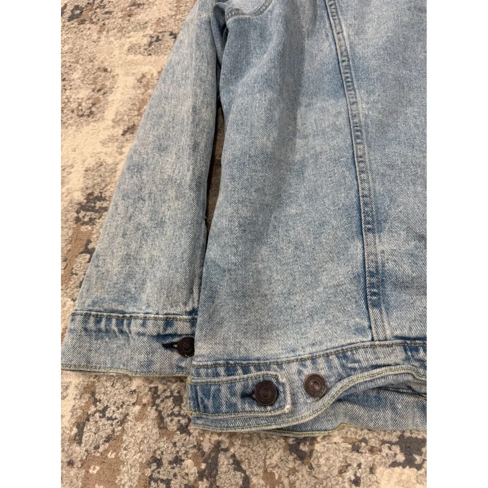 Levis Mens XXL Light Wash‎ Denim Trucker Jacket Acid Wash Cotton Type 3 72334